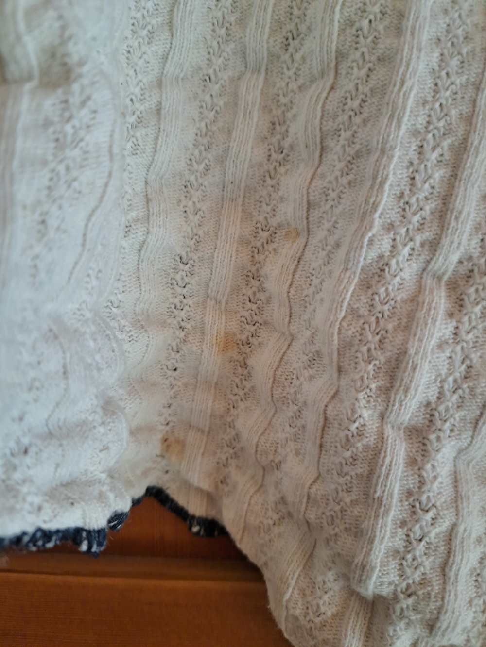 Vintage Wrapper Cream Textured Button-Front Vest with Navy Floral Back 90s - Picture 3 of 5